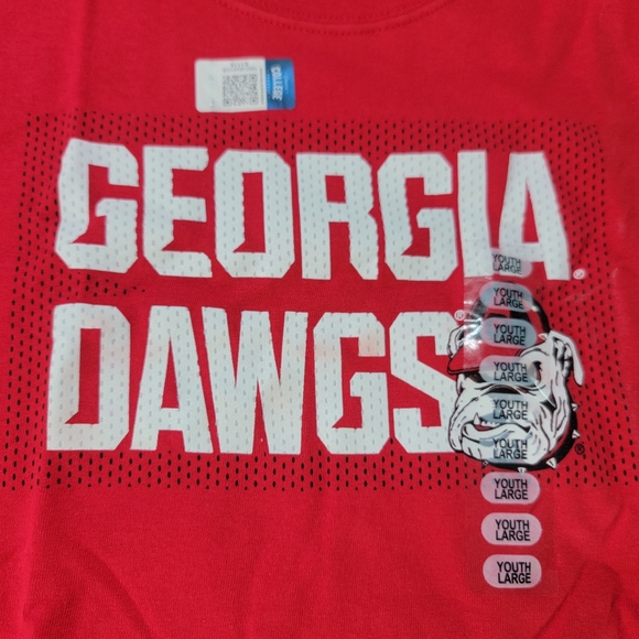 Georgia Bulldogs Kid's T Shirt Size Youth Large Red Black White Athens GA New - Picture 2 of 6